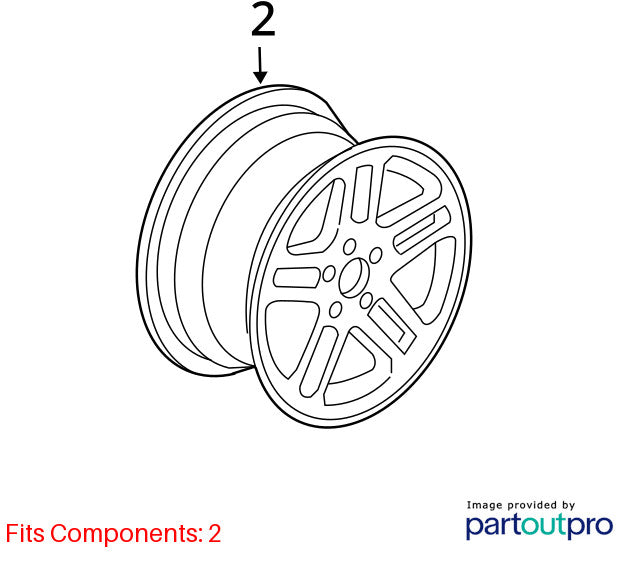 2003-2004 Honda Pilot Wheel 16x6-1/2 Alloy 5 Spoke OEM 42700S9VA51