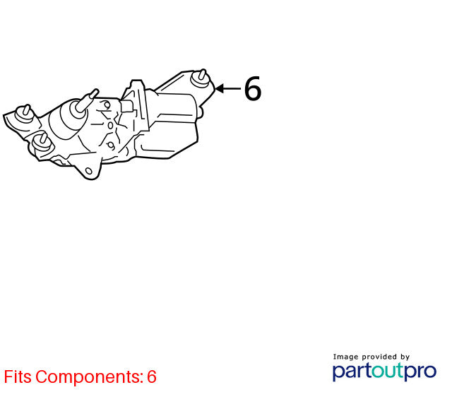 2011-2020 Toyota Sienna Rear Glass Wiper Motor & Bracket OEM 85130-08010