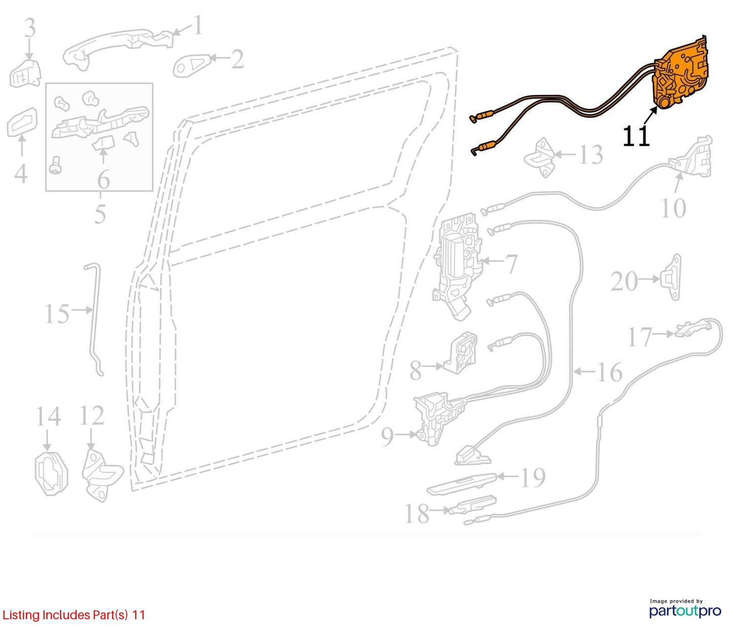 11-19 Toyota Sienna Front Right Power Slide Door Lock Actuator OEM 69200-08020
