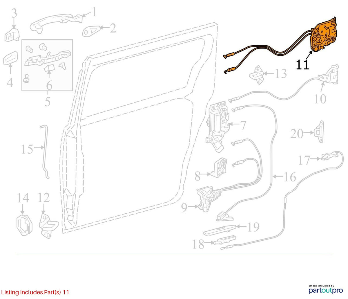 11-19 Toyota Sienna Front Right Power Slide Door Lock Actuator OEM 69200-08020