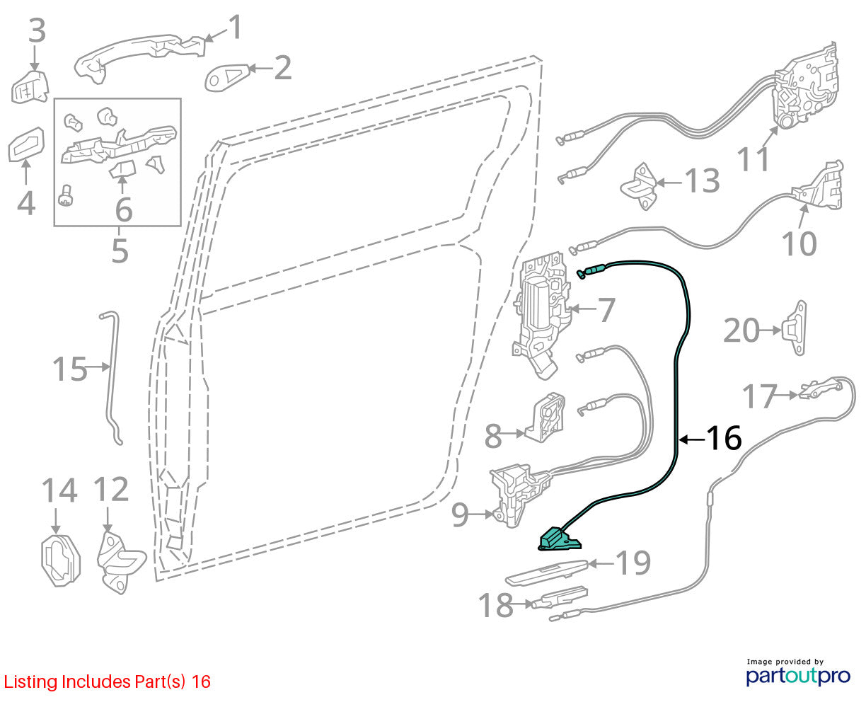 11-20 Toyota Sienna Rear Right Side Slide Door Lock Latch Check OEM 69050-08050