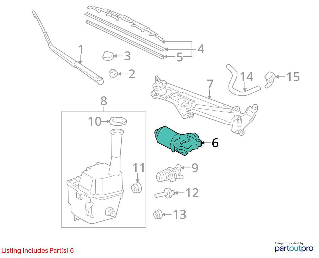 2011-2014 Toyota Sienna Front Windshield Wiper Motor with Linkage 85110-08020