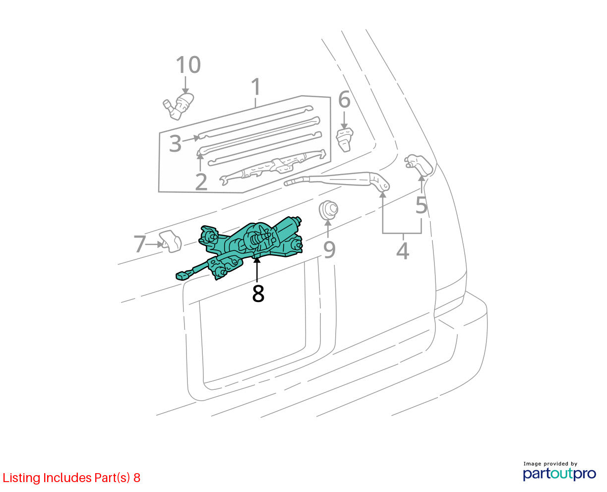 1996-2002 Toyota 4Runner Rear Back Hatch Gate Window Wiper Motor OEM 85130-35070