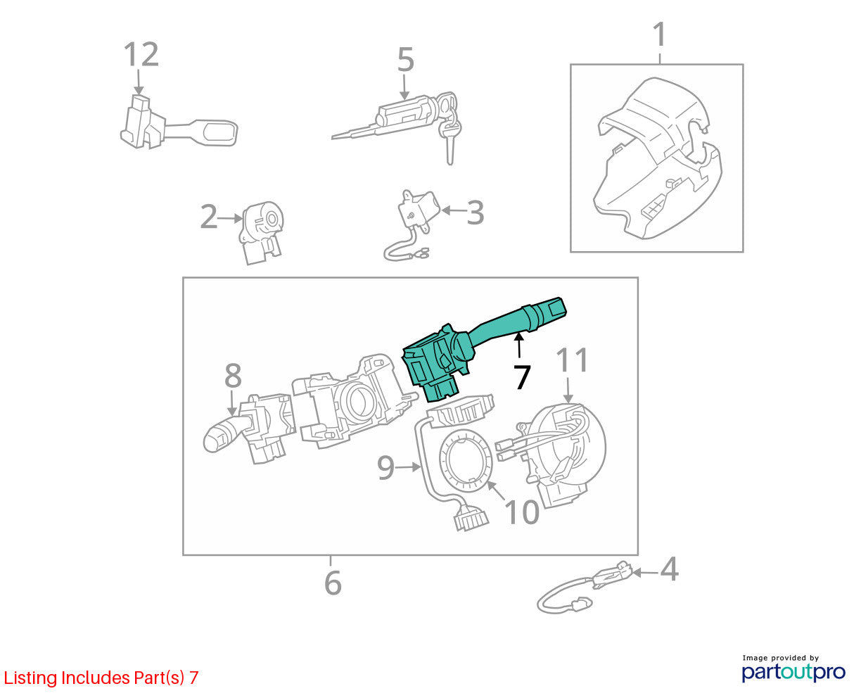 1996-2000 Toyota 4Runner Steering Column Windshield Wiper Control Switch OEM