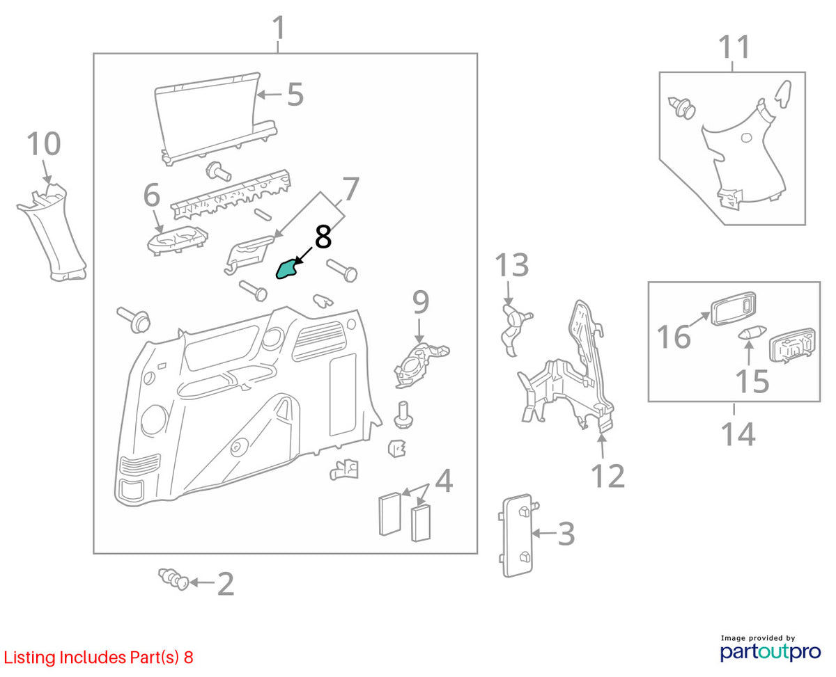 1996-2009 Toyota 4Runner Center Console Lid Latch Lock OEM 58908-32050