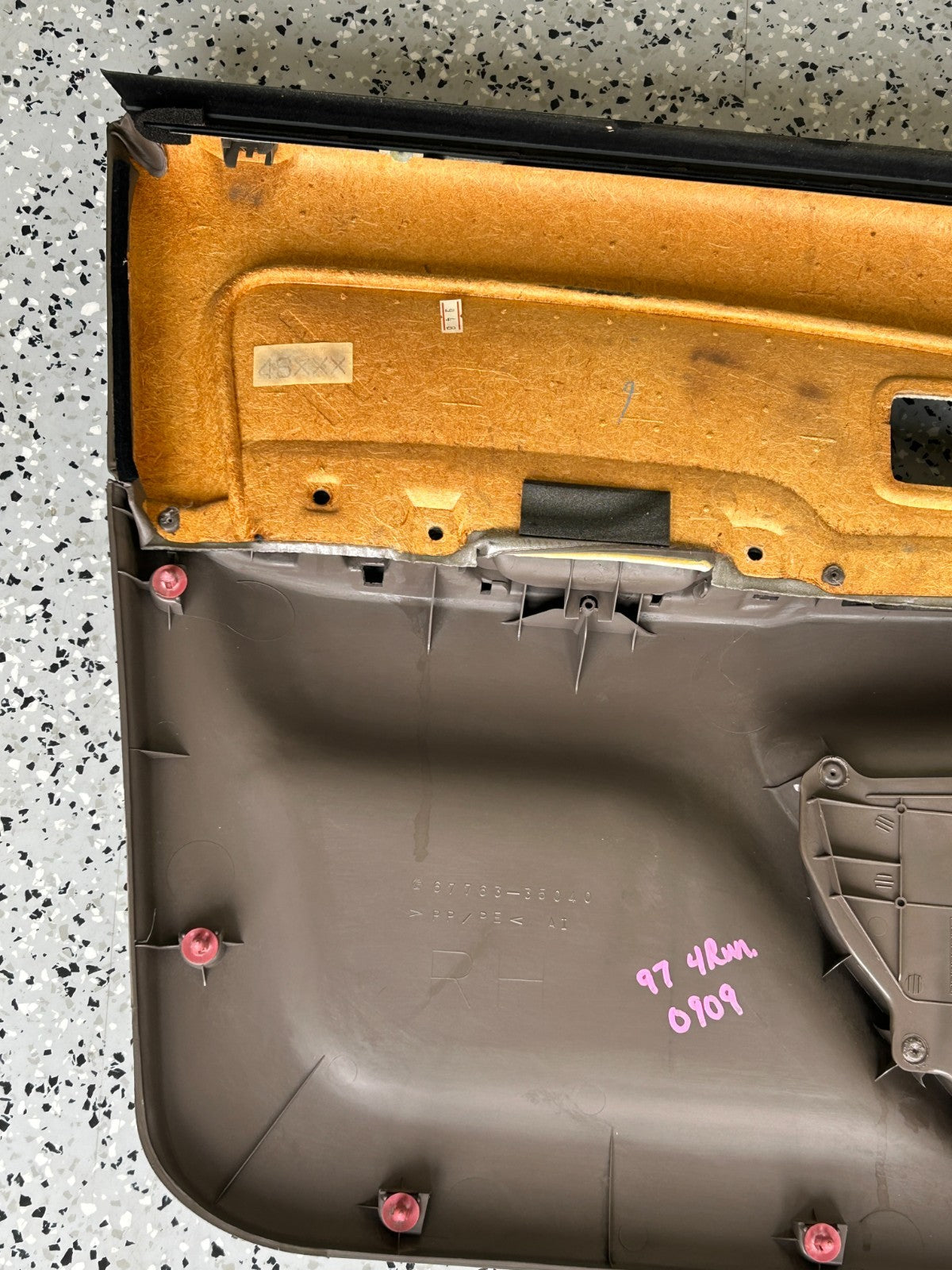 1996-1998 Toyota 4Runner Front Right Side Door Trim Panel Brown OEM 67763-35040