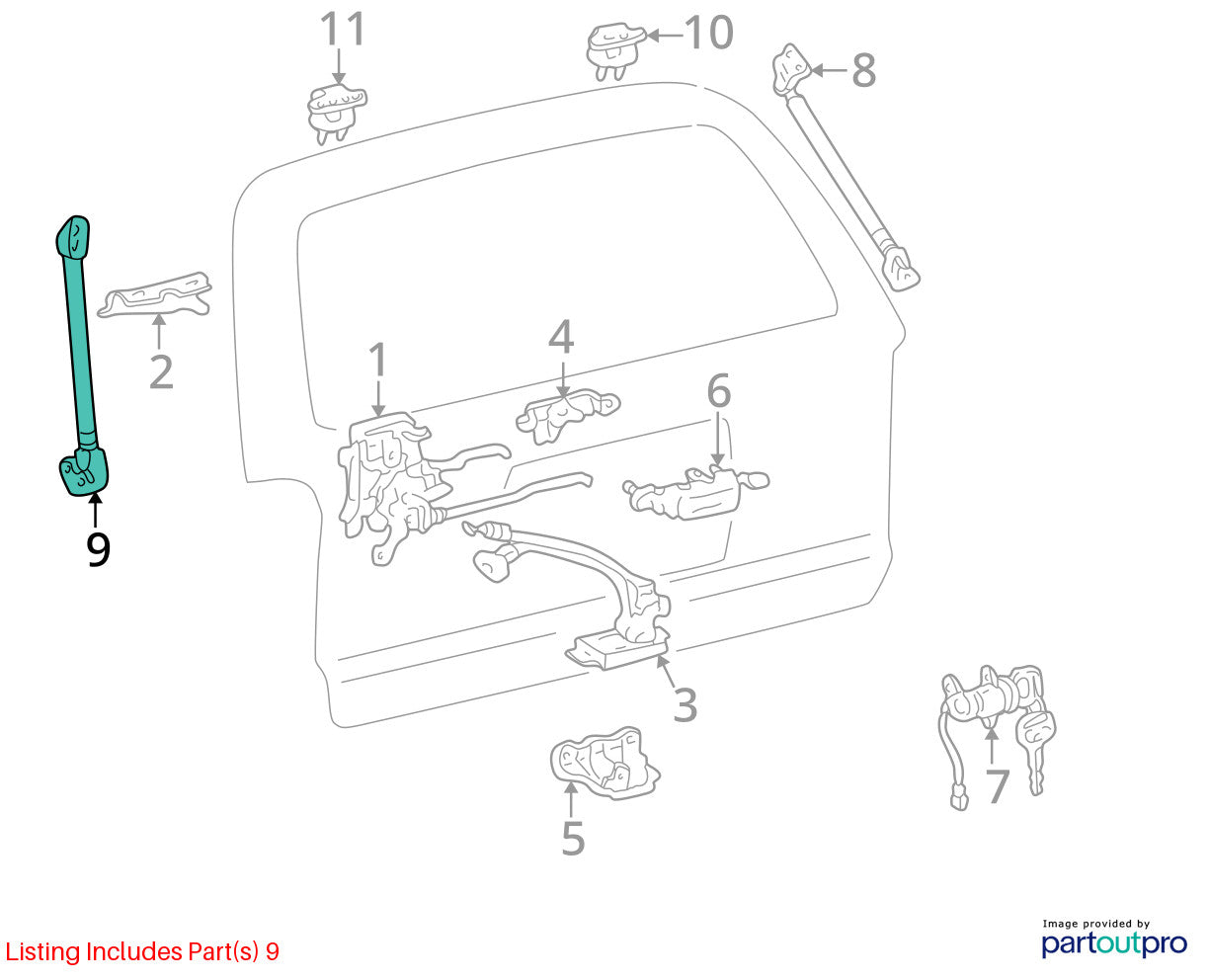 96-02 Toyota 4Runner Left Right Tailgate Liftgate Support Strut Set 68908-35010