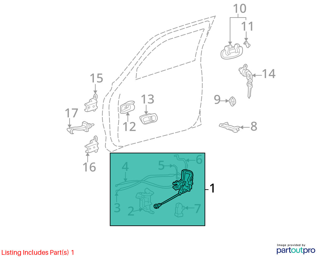 2003-2006 Toyota Tundra Double Cab Front Right Door Lock Latch Actuator OEM