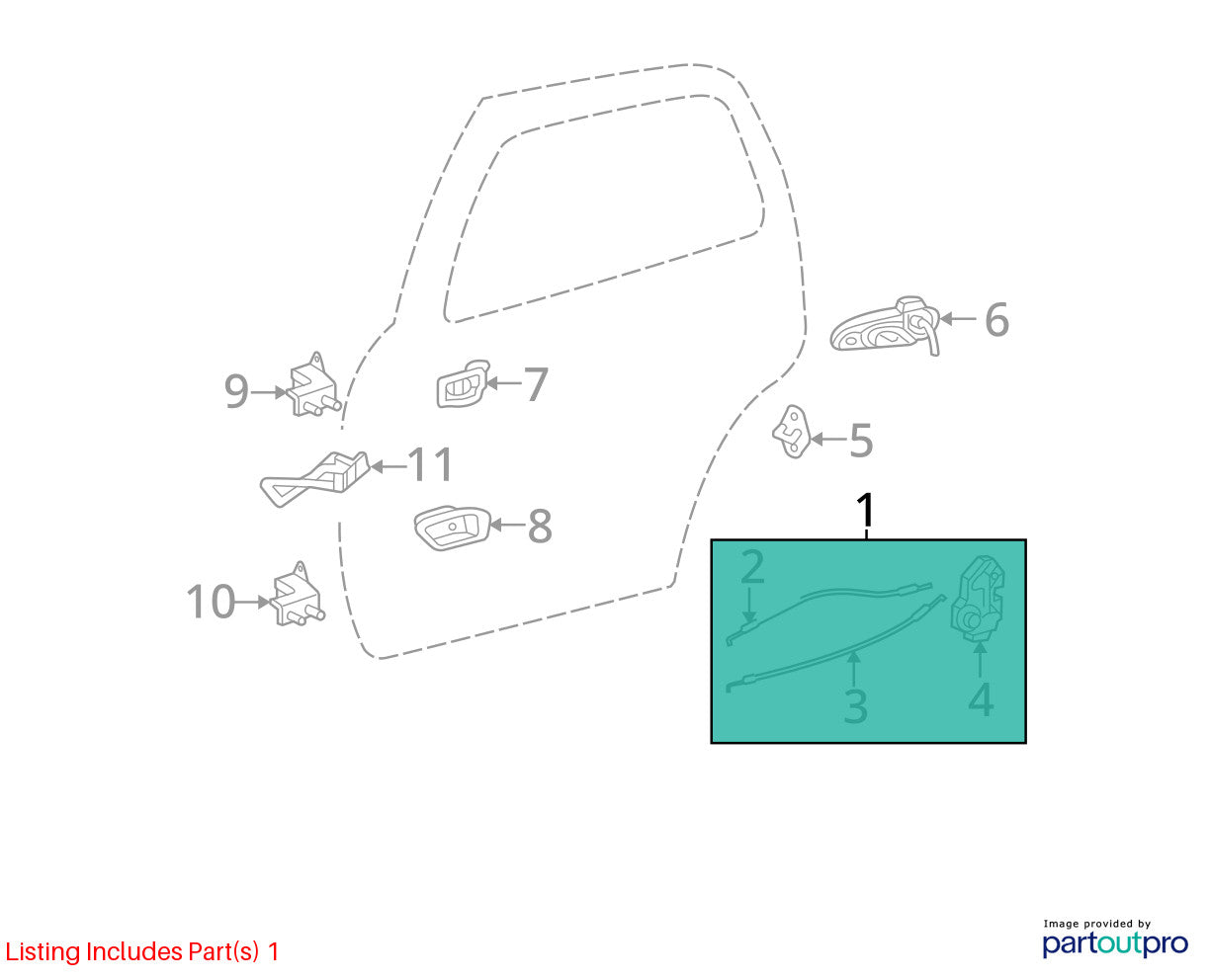 2003-2006 Toyota Tundra Double Cab Rear Right Side Door Lock Latch Actuator OEM