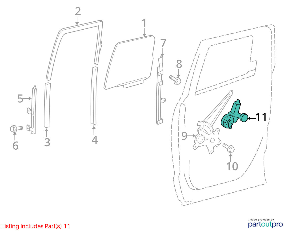 2003-2021 Toyota Tundra Double Cab Rear Left Power Window Motor OEM 85720-AE010