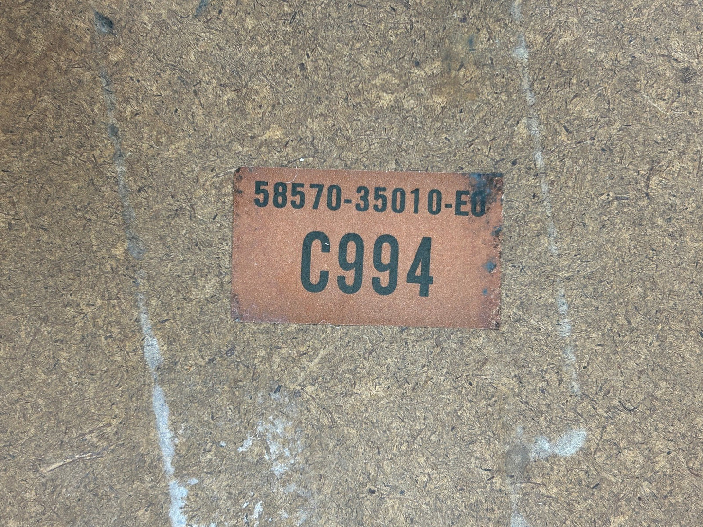 1994 Toyota 4Runner Rear Cabin Carpet Mat Beige OEM 58570-35010-E0