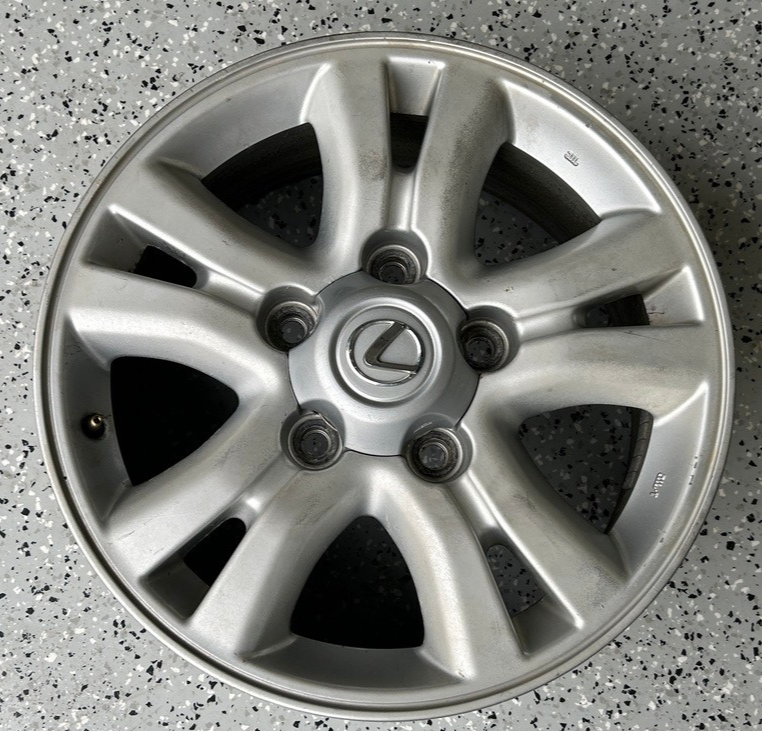2003-2004 Lexus LX470 18x8 Aluminum Alloy Silver 5 Spoke OEM