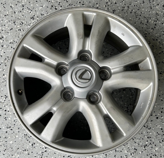 2003-2004 Lexus LX470 18x8 Aluminum Alloy Silver 5 Spoke OEM
