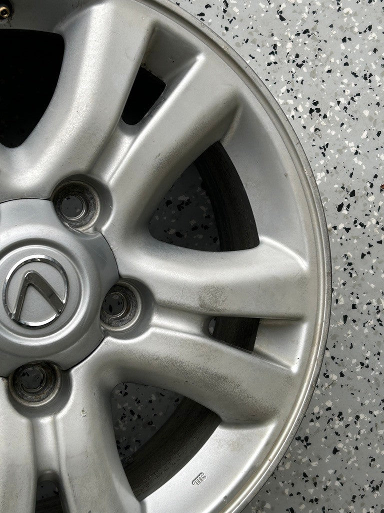 2003-2004 Lexus LX470 18x8 Aluminum Alloy Silver 5 Spoke OEM