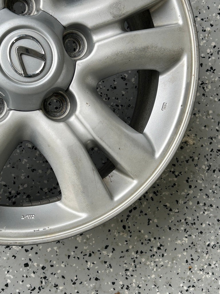 2003-2004 Lexus LX470 18x8 Aluminum Alloy Silver 5 Spoke OEM