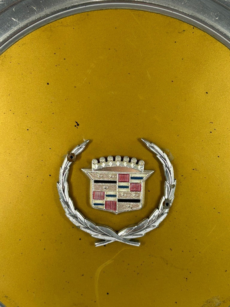 1970s Cadillac Eldorado Hubcap Yellow OEM