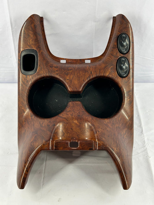 03-06 Toyota Tundra Center Console Cup Holder & Heated Seat Switch Woodgrain OEM