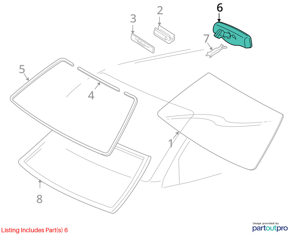 2004-2006 Toyota Tundra Interior Rear View Mirror with Automatic Dimming OEM