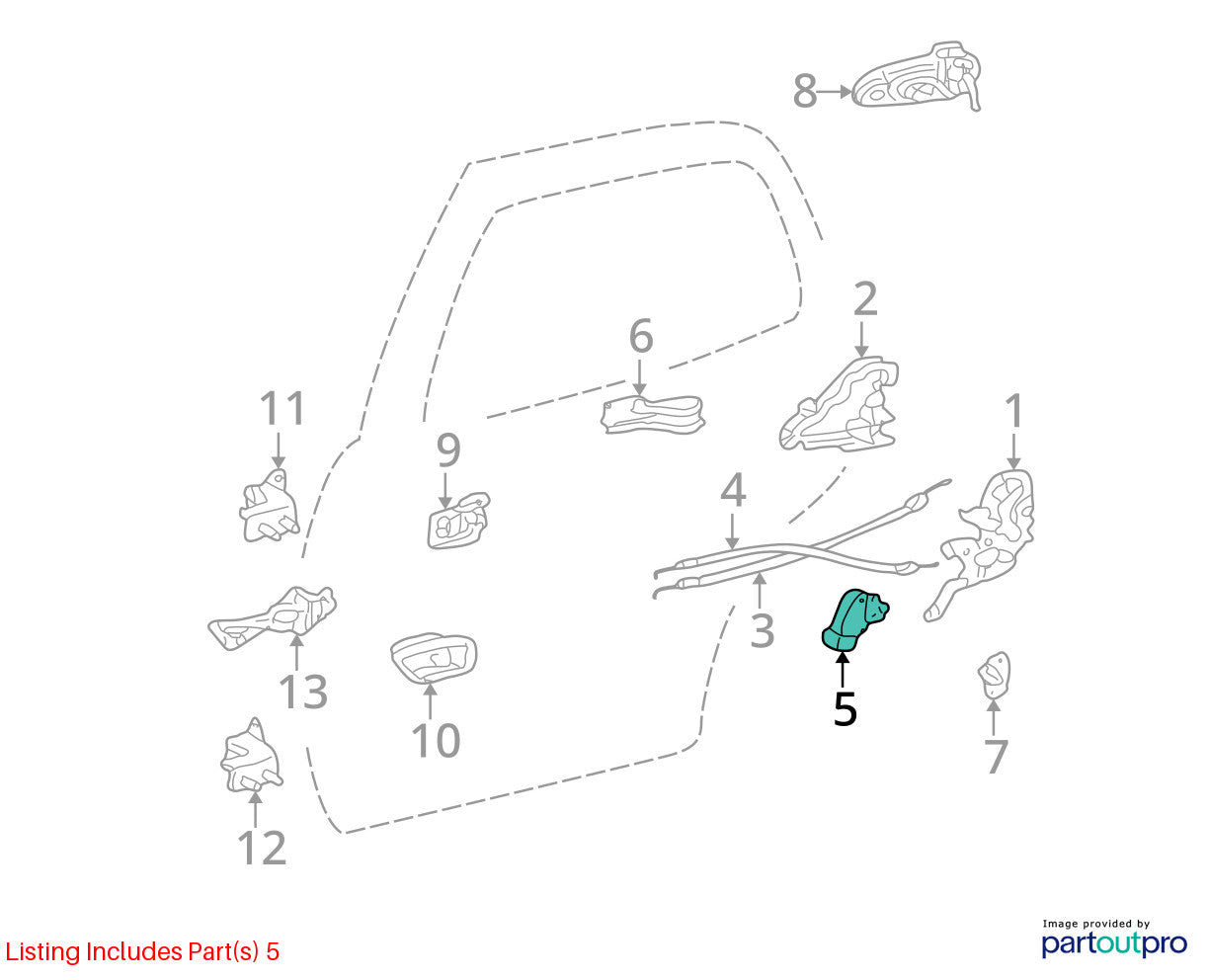 01-07 Toyota Sequoia Rear Left Door Latch Lock Actuator OEM 69140-AC010