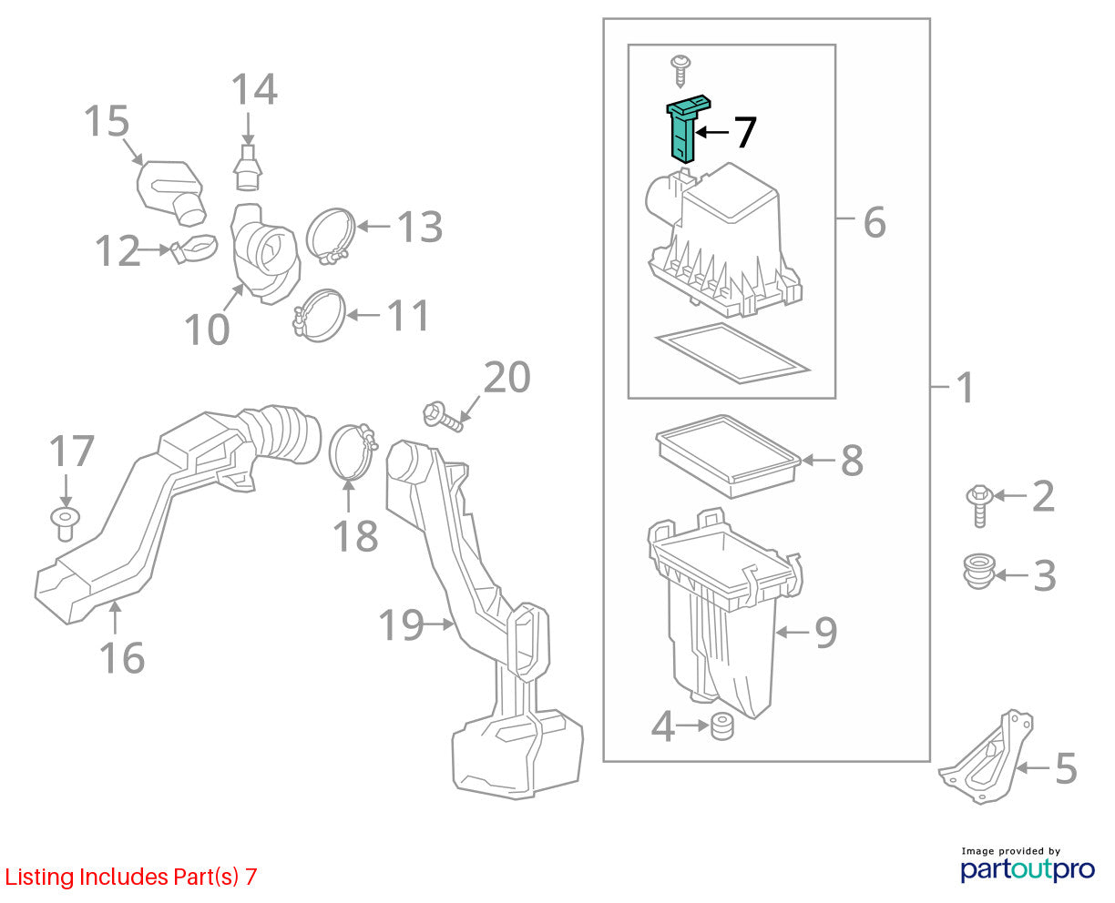 2004-2022 Toyota Sequoia MAF Mass Air Flow Sensor Meter OEM 22204-0F030