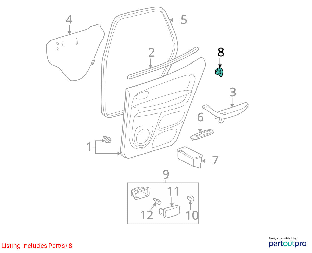 2001-2007 Toyota Sequoia Rear Left Side Door Window Switch OEM 84030-AC030