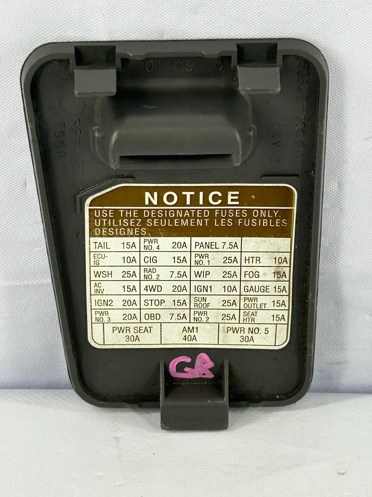 01-07 Toyota Sequoia Dash Panel Fuse Box Trim Cover Lid Gray OEM 55545-0C010-B0