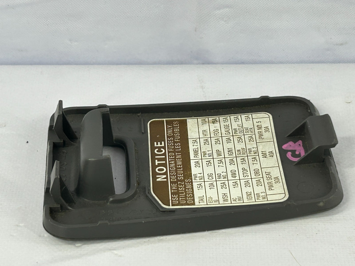 01-07 Toyota Sequoia Dash Panel Fuse Box Trim Cover Lid Gray OEM 55545-0C010-B0