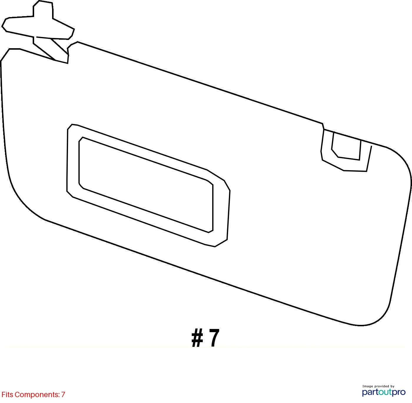 2014-2016 Subaru Forester Right Passenger Side Sun Visor Assy OEM 92011SG040LO