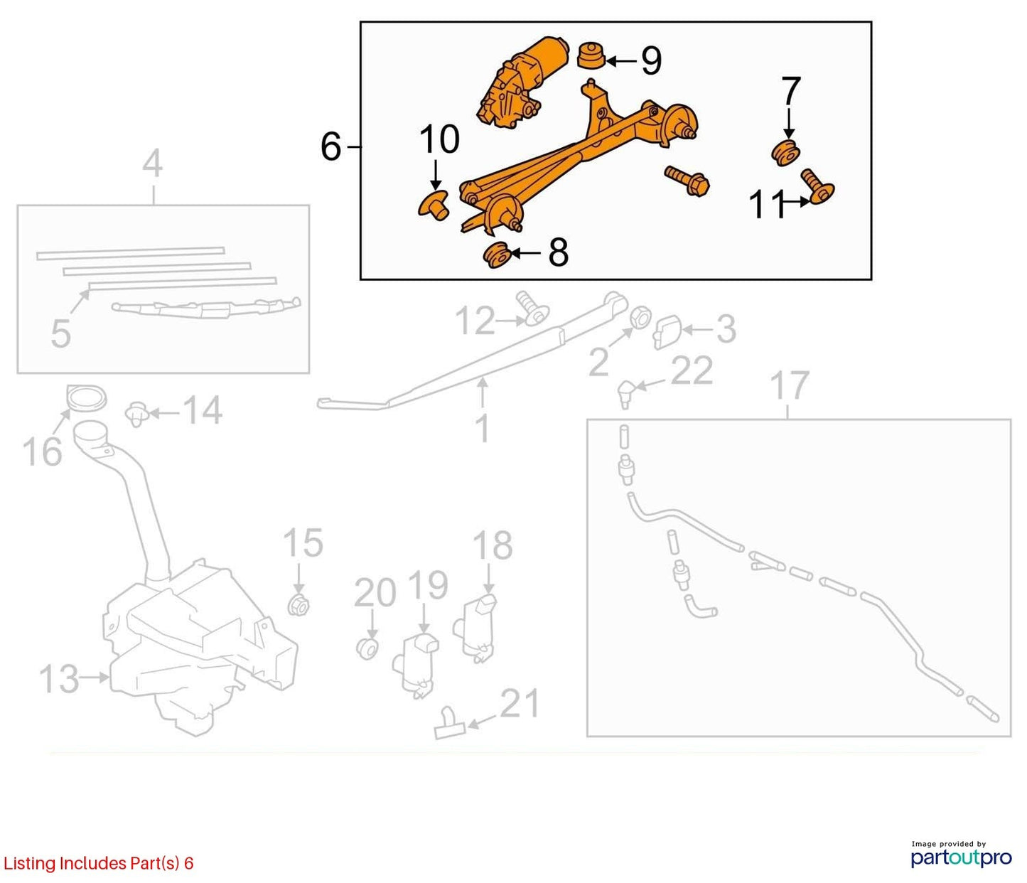 2015-2018 Subaru Forester Front Windshield Wiper Motor & Linkage OEM 86510SG011
