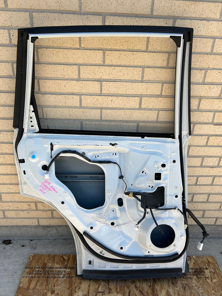 2014-2018 Subaru Forester Left Rear Door Shell White Satin Pearl 37J OEM