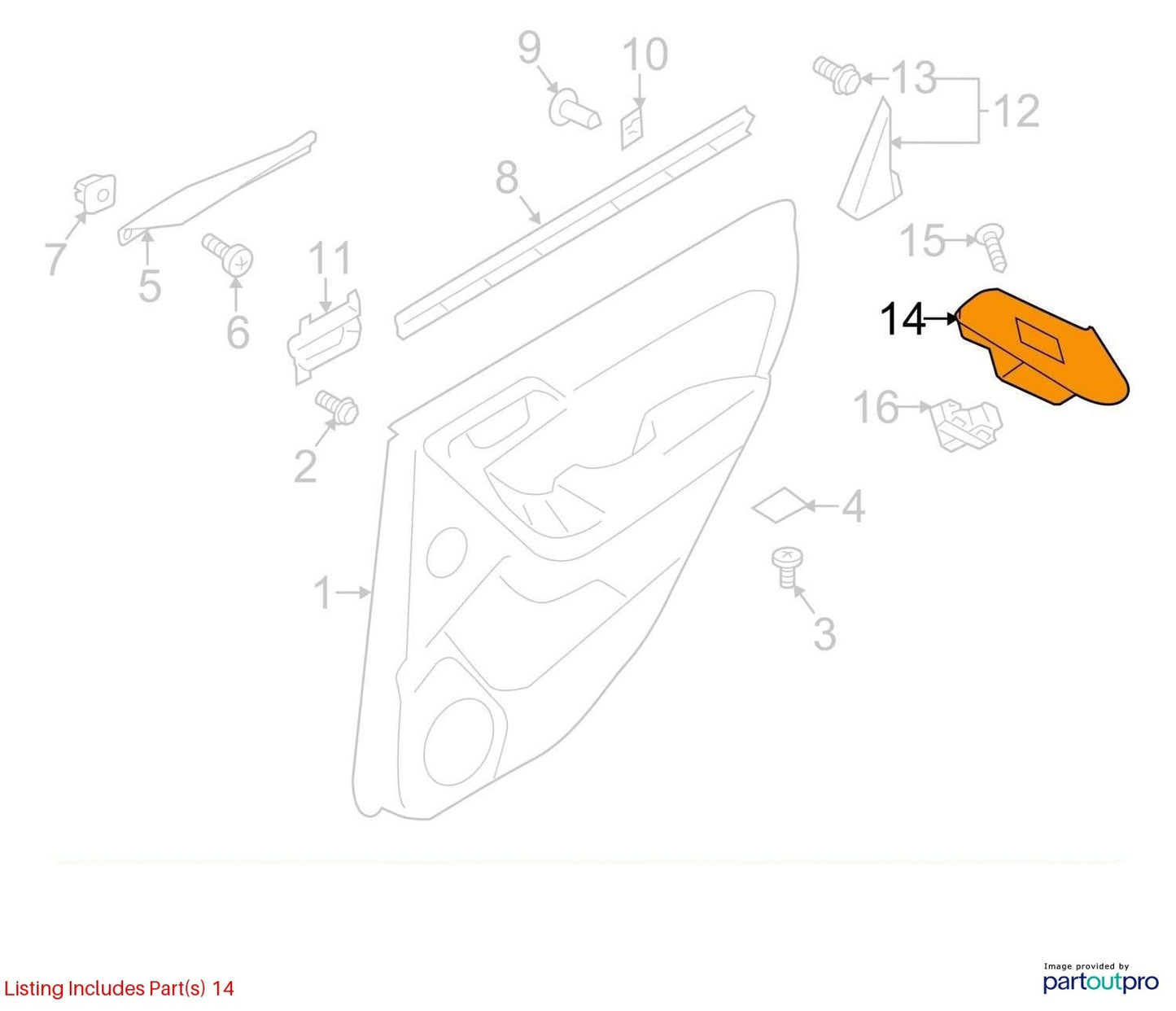 2014-2018 Subaru Forester Rear Right Power Window Sub Switch Trim OEM 94263SG120