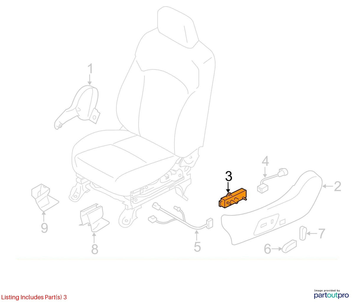 2014-2018 Subaru Forester Front Left Power Seat Control Switch OEM 64176FJ010