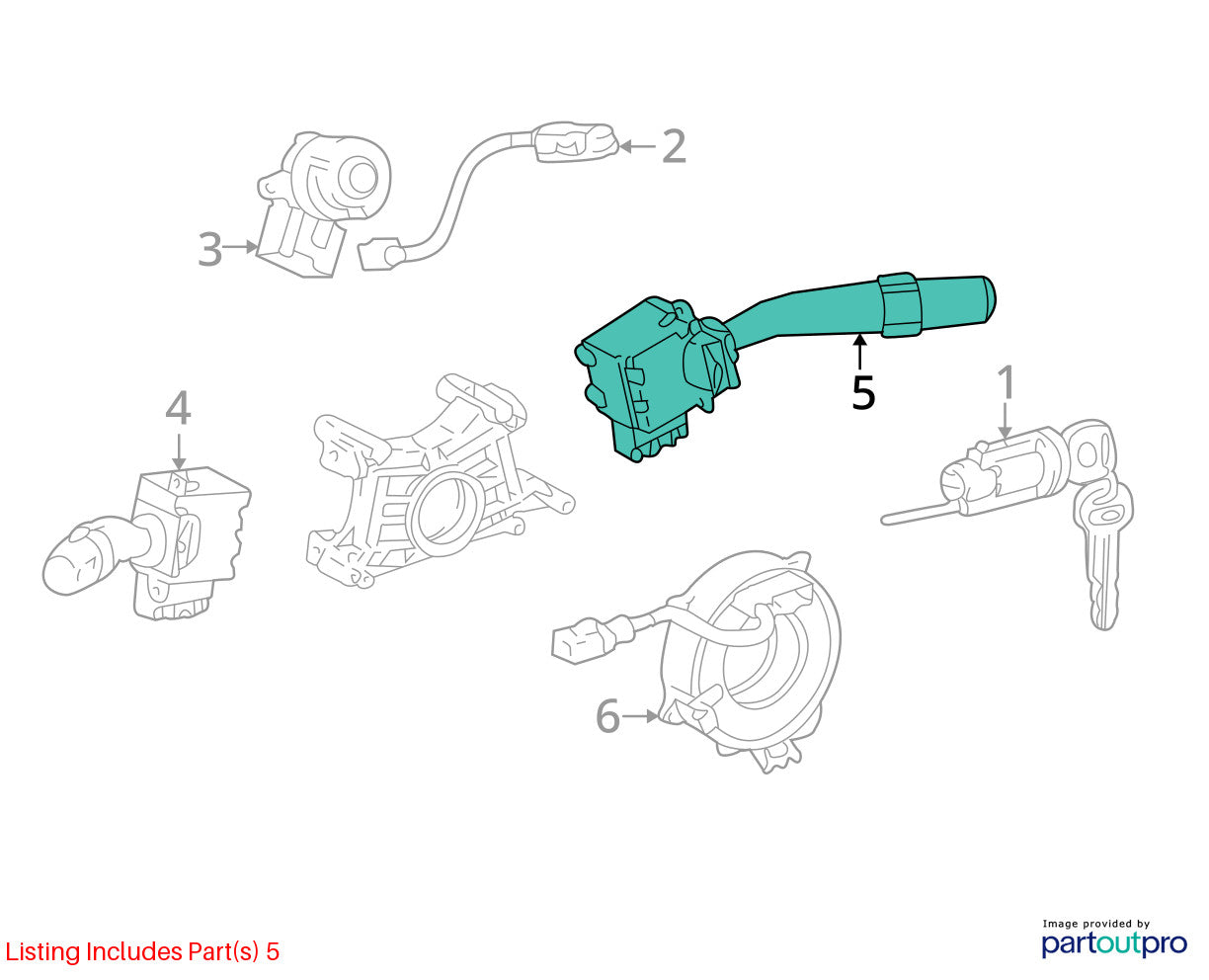 2003-2005 Toyota Matrix Windshield Wiper Combination Switch OEM 84652-01090