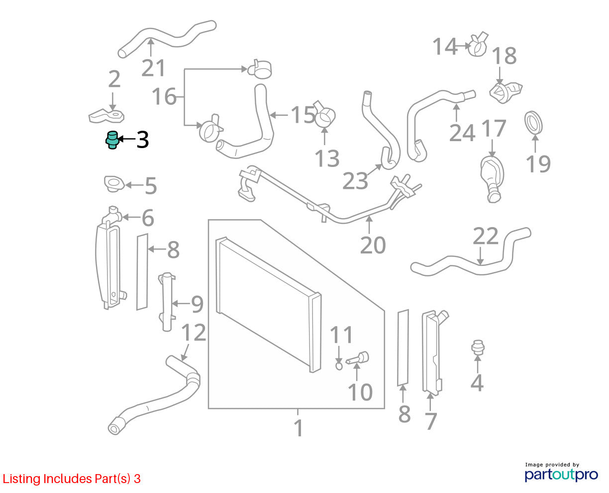 03-08 Toyota Matrix Radiator Top Mount Bracket Set Pair Black OEM 16523-0D030
