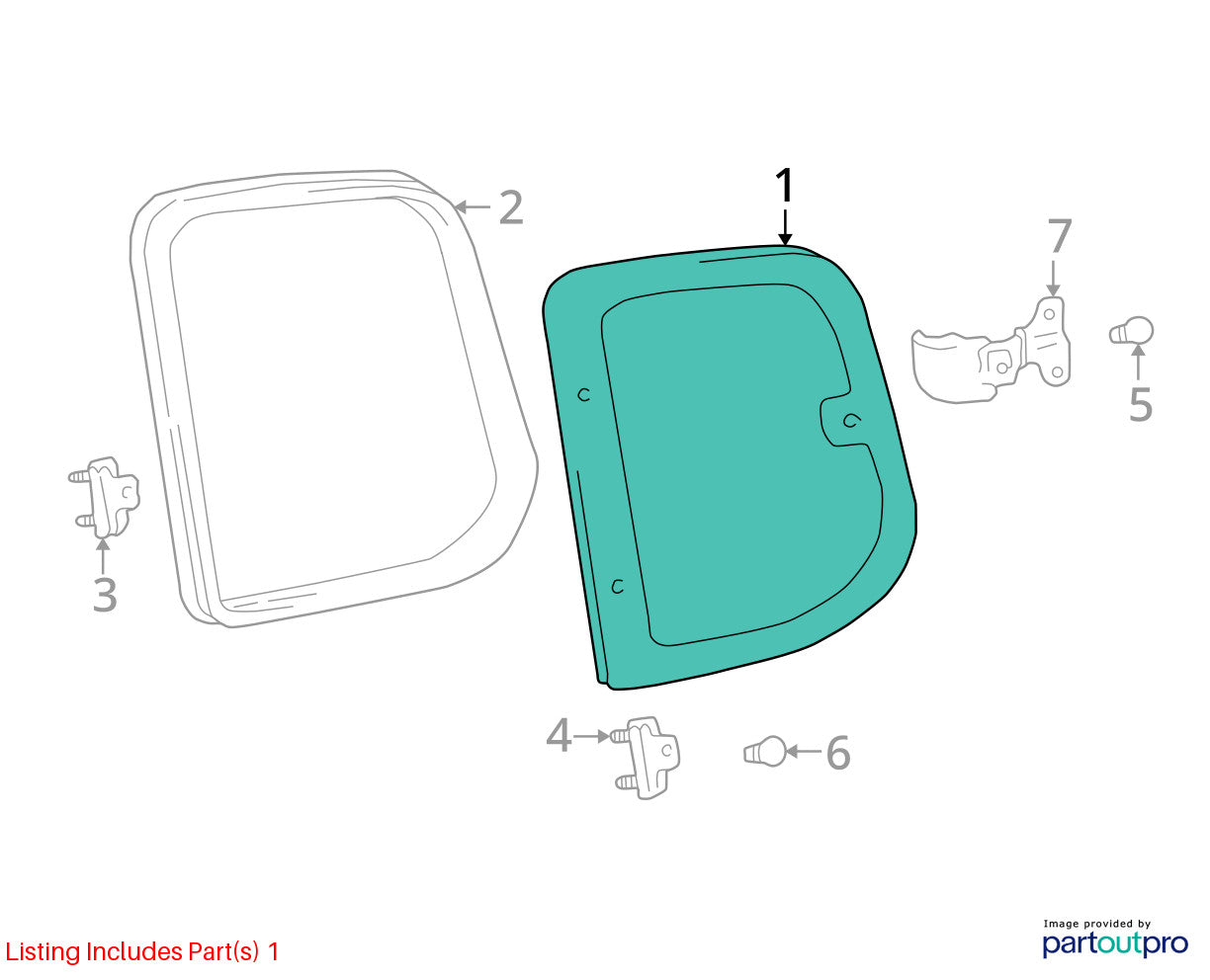 2000-2006 Toyota Tundra Extended Cab Left Rear Door Window Glass