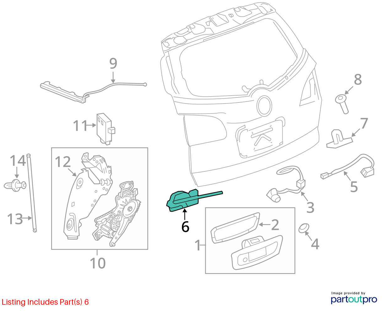 09–17 Chevrolet Traverse Power Liftgate Latch Door Lock Actuator OEM 84243380