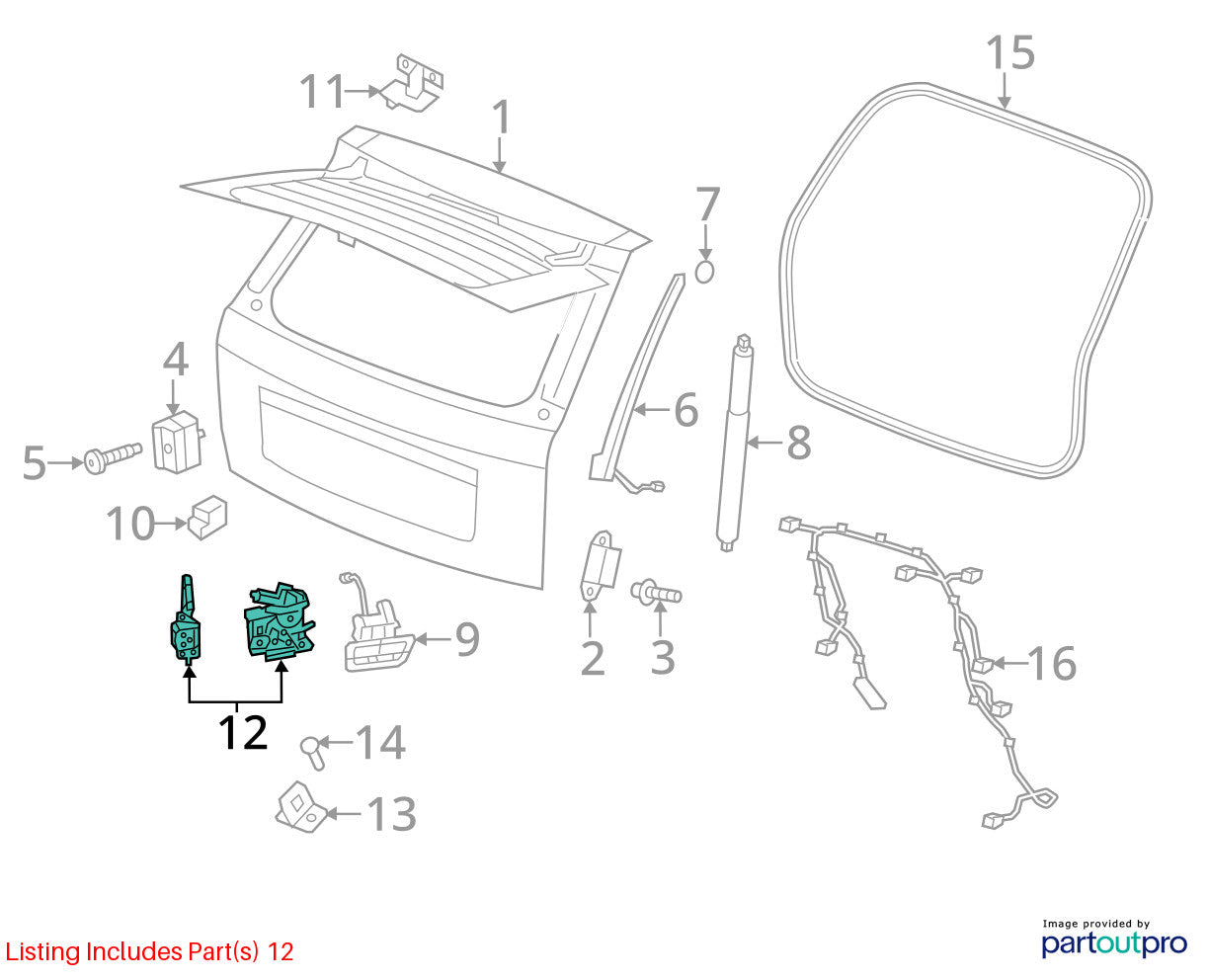 2007-2017 Jeep Patriot Trunk Liftgate Latch Lock Actuator Assembly OEM 4589131AG