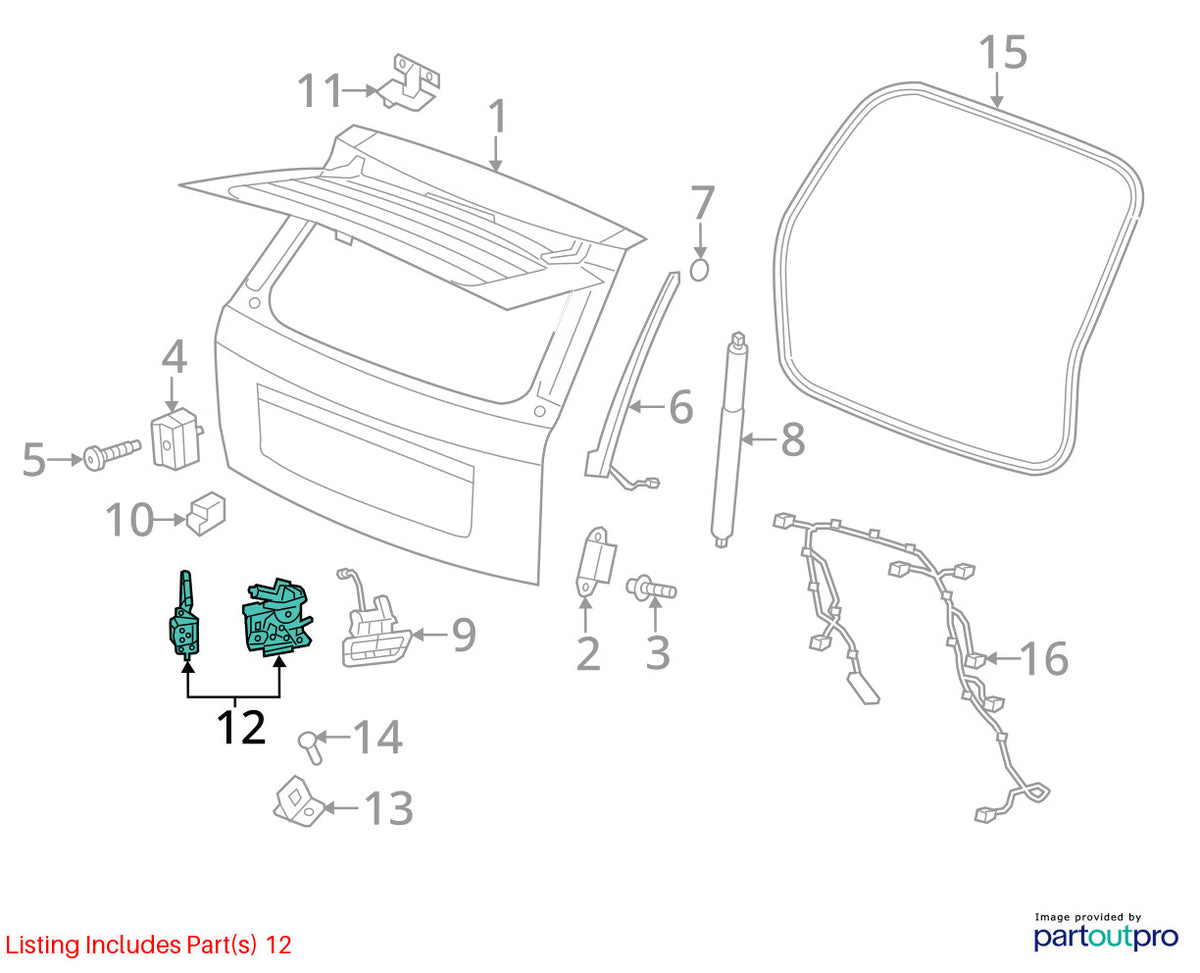 2007-2017 Jeep Patriot Trunk Liftgate Latch Lock Actuator Assembly OEM 4589131AG