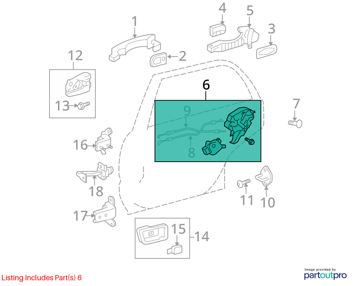 2001-2007 Toyota Highlander Rear Left Door Lock Latch Actuator OEM 69060-48030