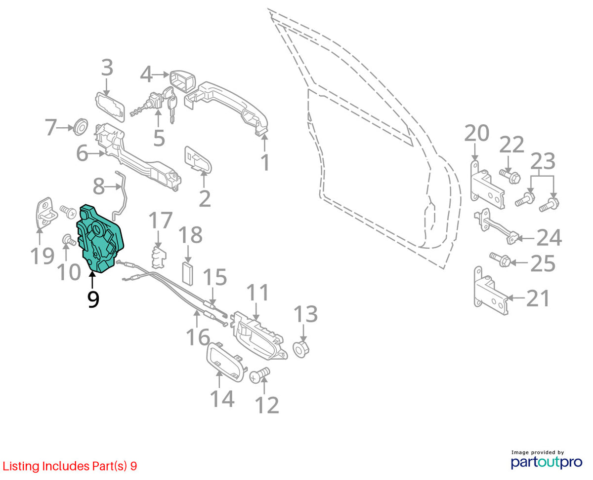 2007 Suzuki Grand Vitara Front Right Door Lock Latch Actuator OEM 8225065J35