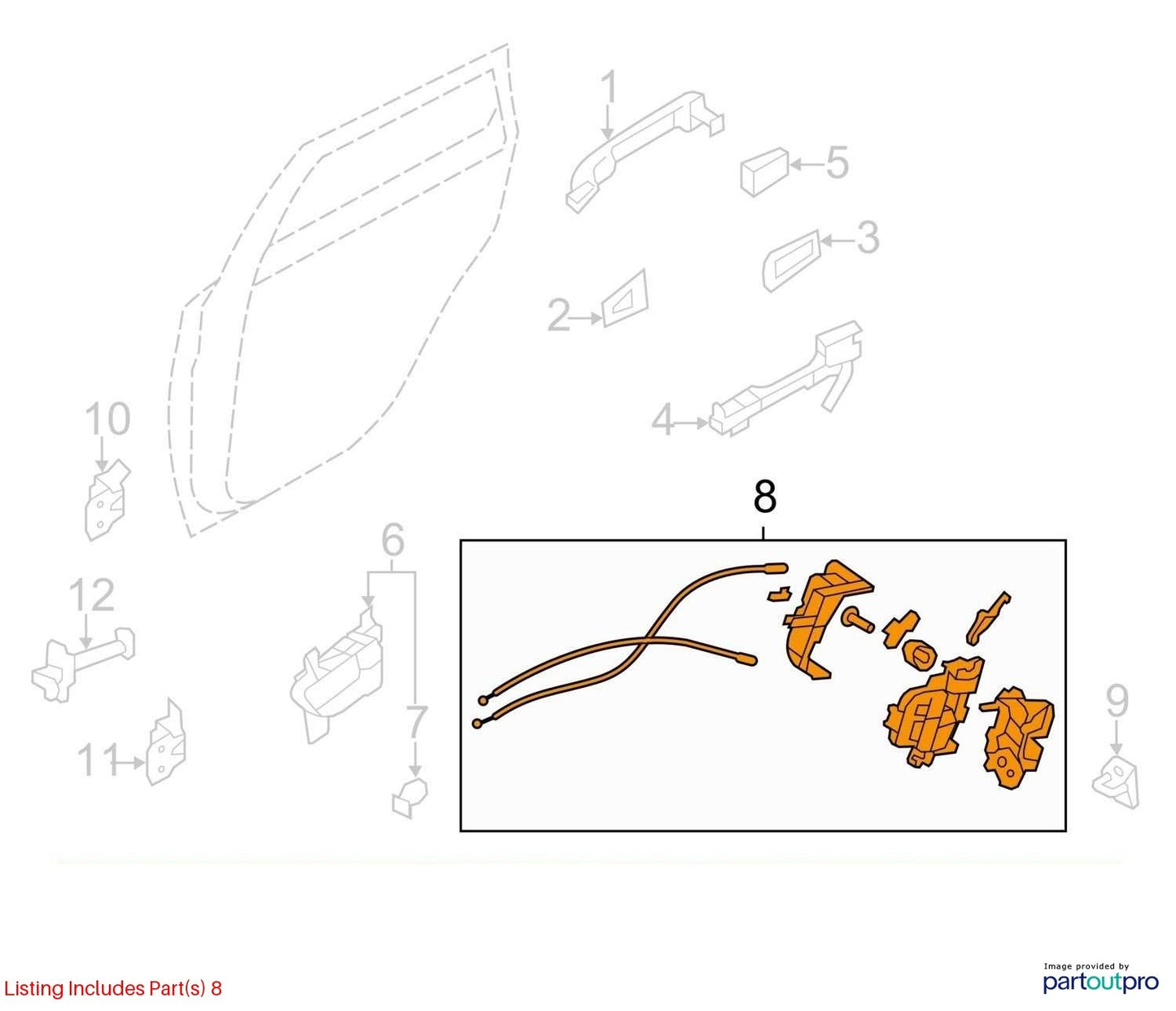 2008-2009 Subaru Impreza Rear Left Side Door Latch Lock Actuator OEM 61035FG011