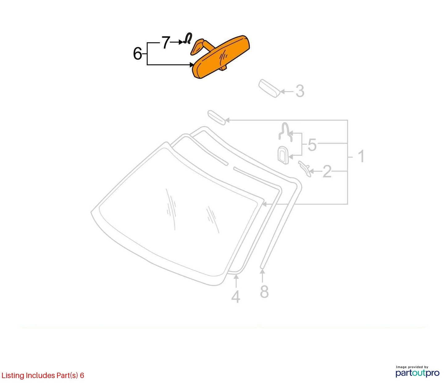 2003 - 2004 Subaru Baja Front Rear View Rearview Mirror Assembly OEM X9201AE000