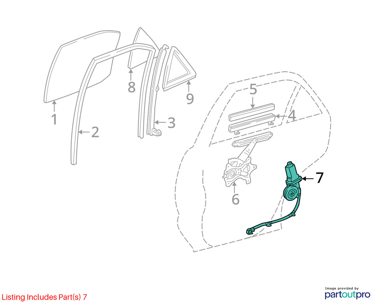 1999-2003 Lexus RX300 Rear Left Window Regulator Motor OEM 85710-48030