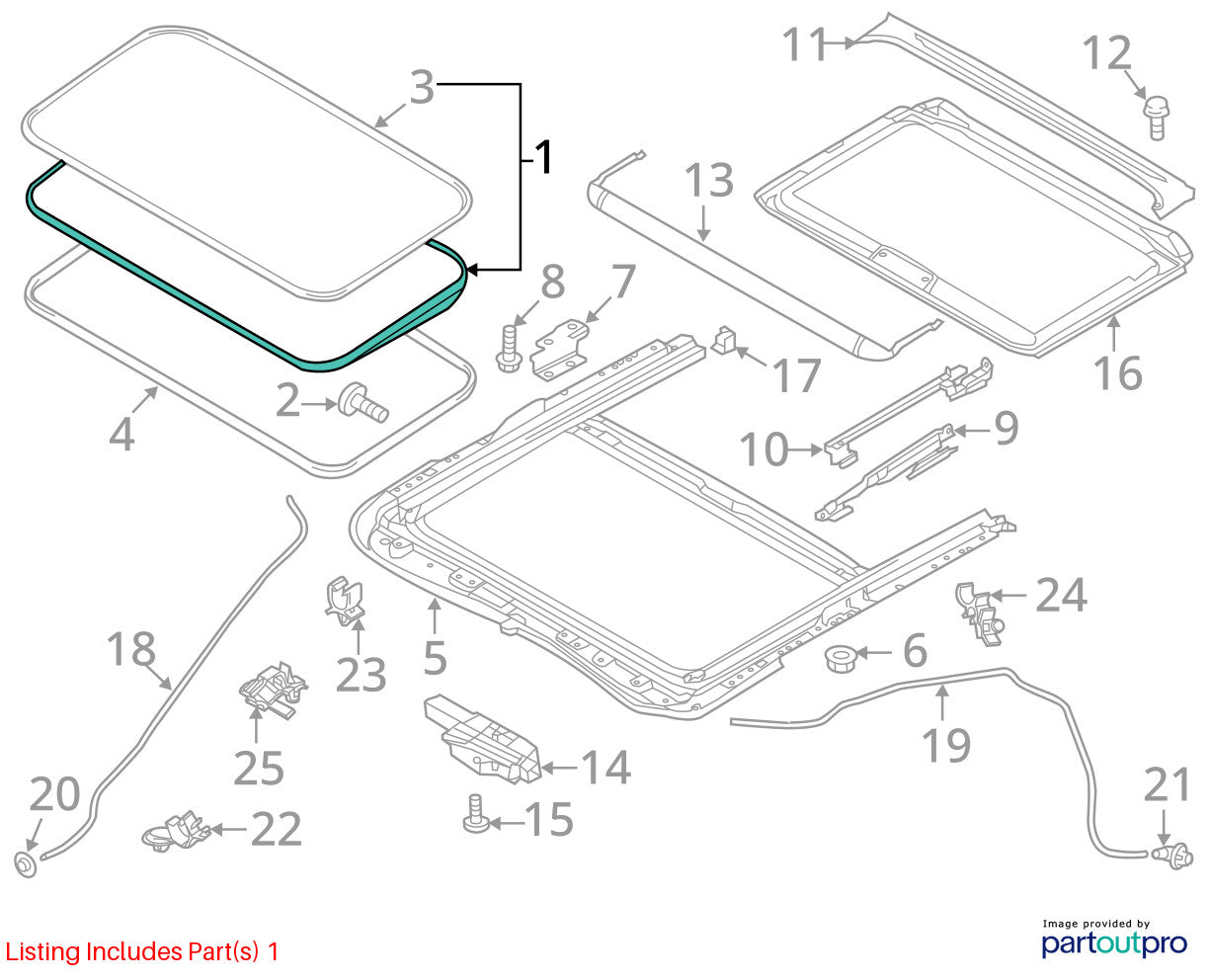 10-21 Mazda 6 Sunroof Sun Roof Moon Roof Sliding Glass Panel OEM BBM6-69-810C