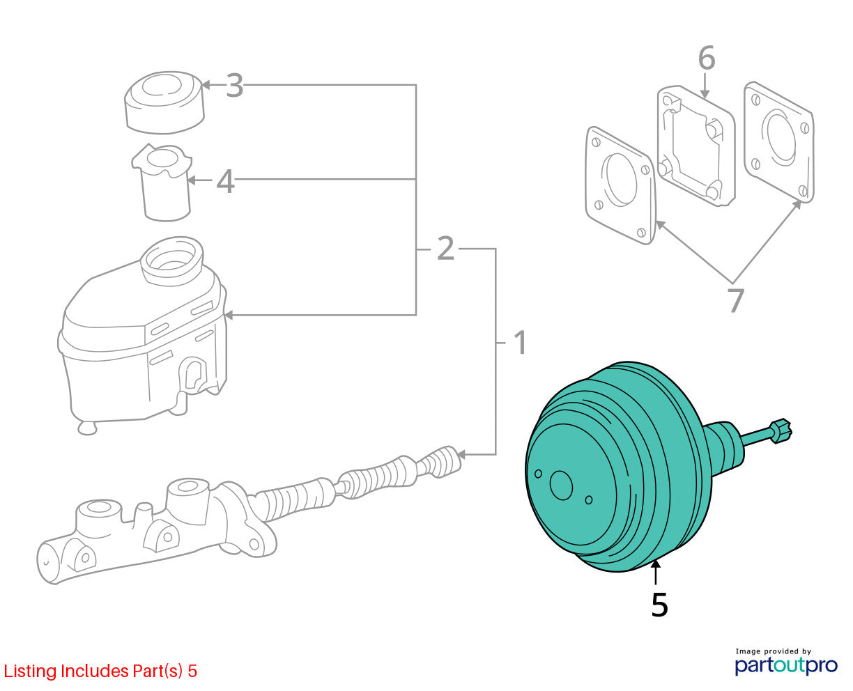 2001-2003 Toyota Sequoia Power Brake Booster Master Cylinder OEM 44610-0C030
