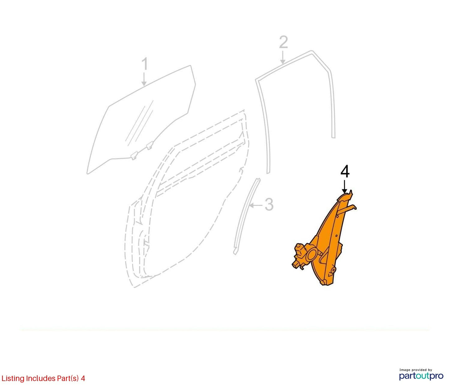 2009-2013 Subaru Forester Rear Left Door Window Regulator & Motor OEM 61042SC011