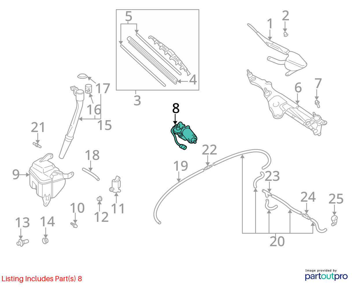 1999-2003 Lexus RX300 Front Windshield Wiper Motor OEM 85110-48030