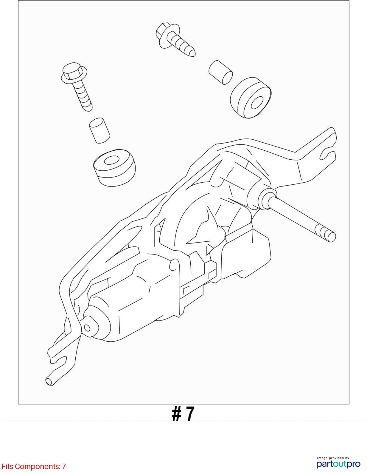 2010 Subaru Impreza Rear Windshield Wiper Motor Assembly OEM 86510FG090
