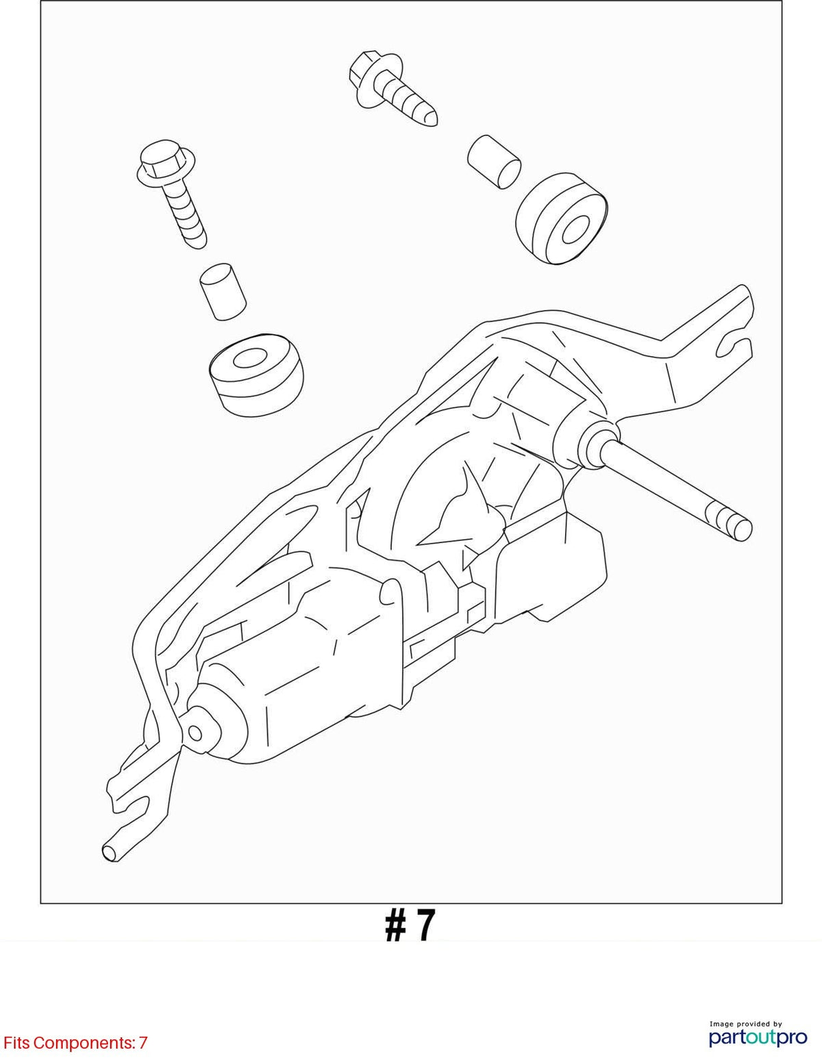 2010-2011 Subaru Impreza Rear Windshield Wiper Motor Assembly OEM 86510FG090