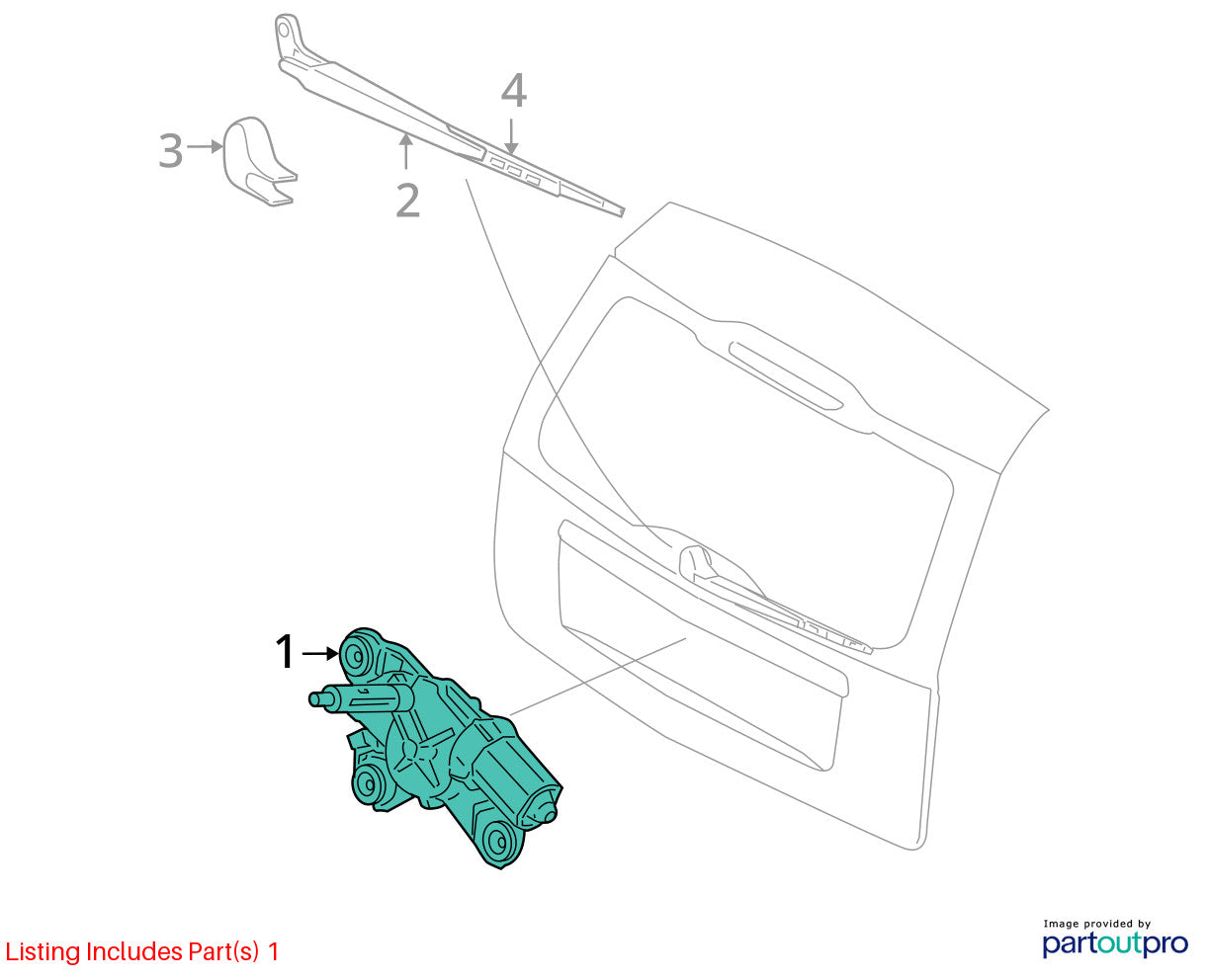 2005-2011 Volvo V50 Rear Window Windshield Wiper Motor Assembly OEM 31218473